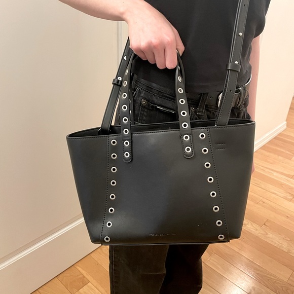 French Connection crossbody black medium tote bag - Picture 1 of 8